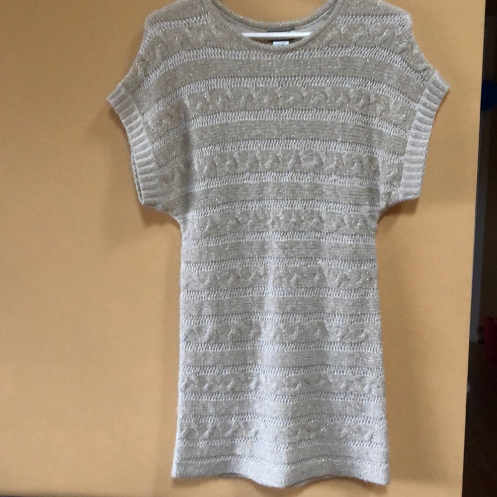 GUESS LOS ANGELES Cream&Gold Long Sweater Junior Girl Size 14(Large)